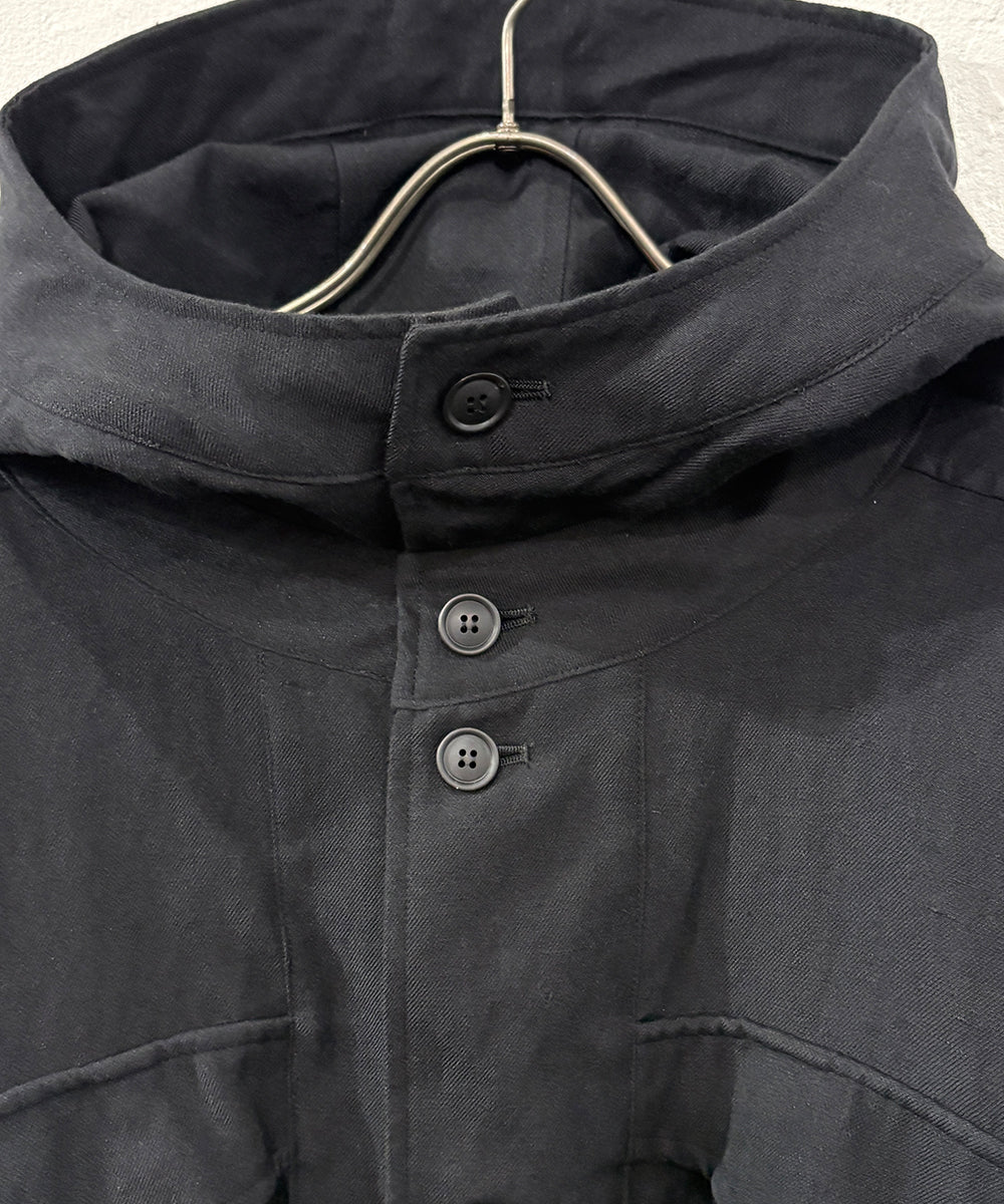 O PROJECT - HOODED BOMBER JACKET /BLACK