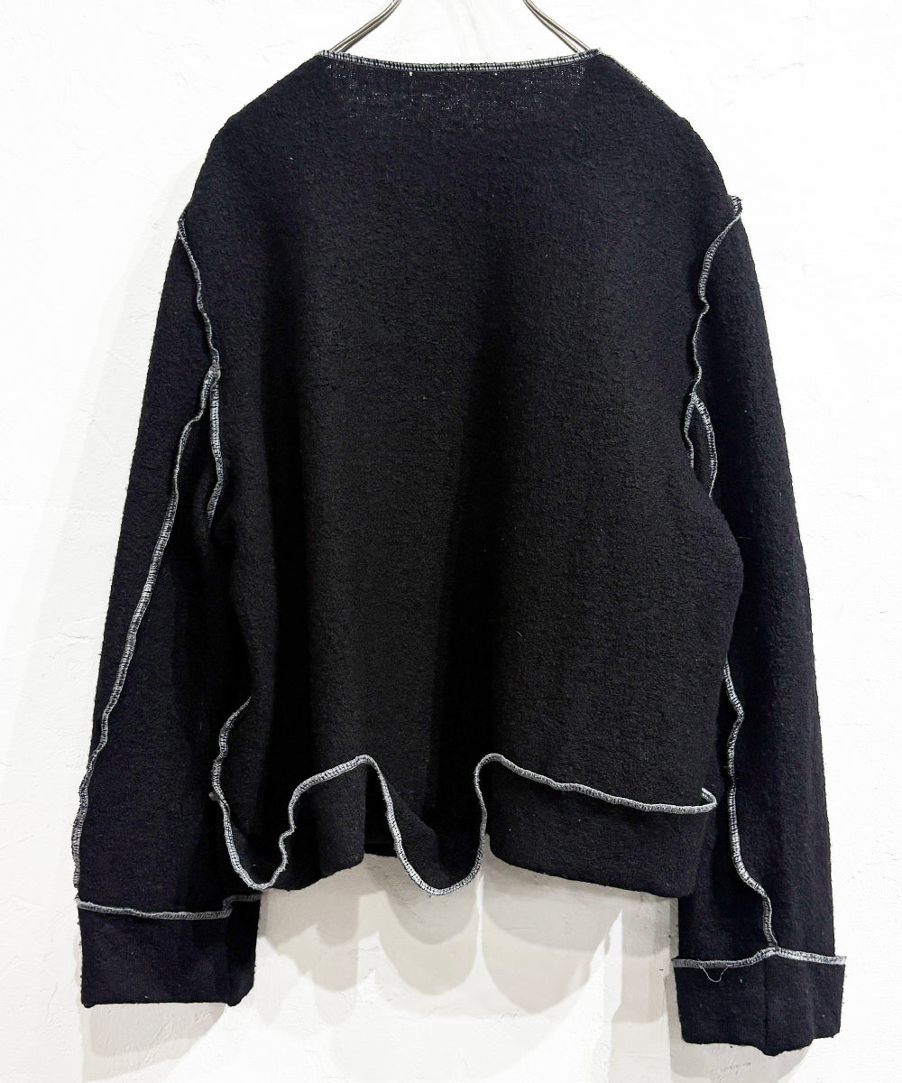 VINTAGE - OVERSTITCH KNIT CARDIGAN