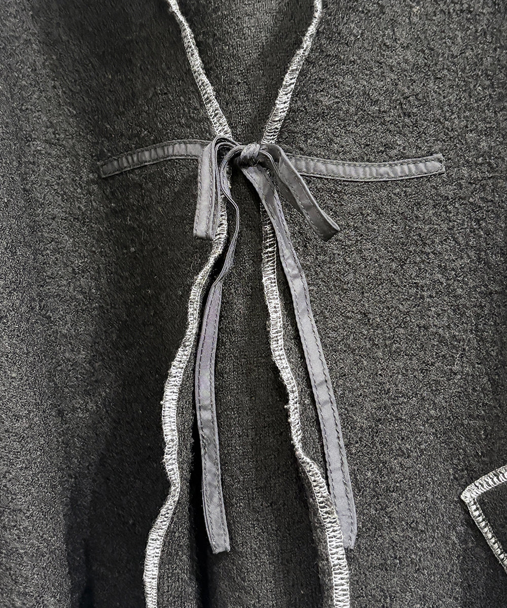 VINTAGE - OVERSTITCH KNIT CARDIGAN