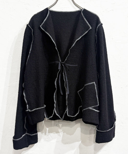 VINTAGE - OVERSTITCH KNIT CARDIGAN