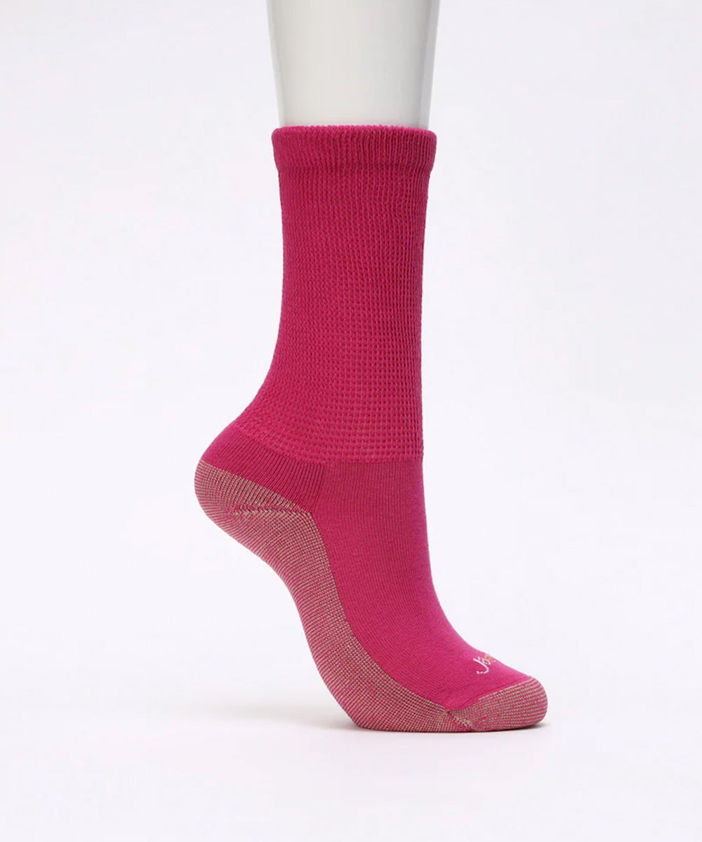 ja-vie - COPPER NON-BINDING CUSHION RELAXED FIT SOCKS / PINK