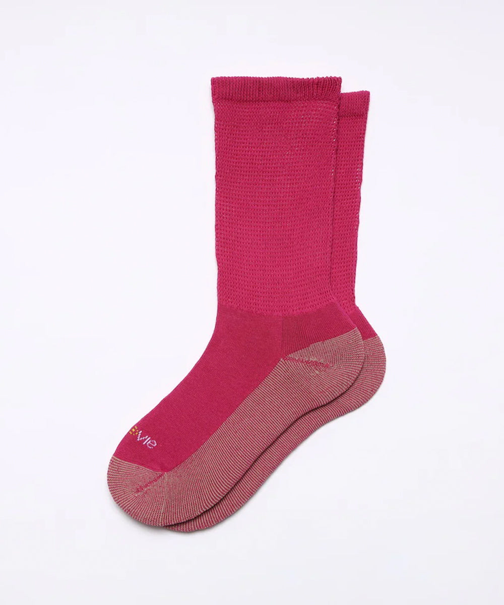 ja-vie - COPPER NON-BINDING CUSHION RELAXED FIT SOCKS / PINK