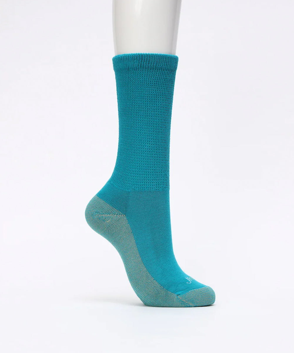 ja-vie - COPPER NON-BINDING CUSHION RELAXED FIT SOCKS / EMERALD