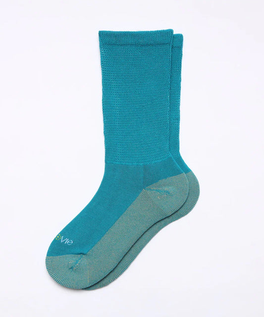 ja-vie - COPPER NON-BINDING CUSHION RELAXED FIT SOCKS / EMERALD