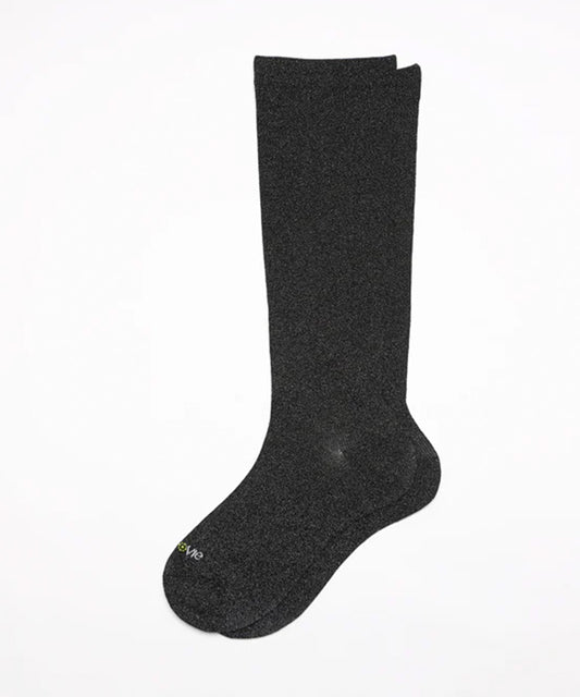 ja-vie - PIMA COTTON EVERYDAY COMPRESSION SOCKS / BLACK GLITTER