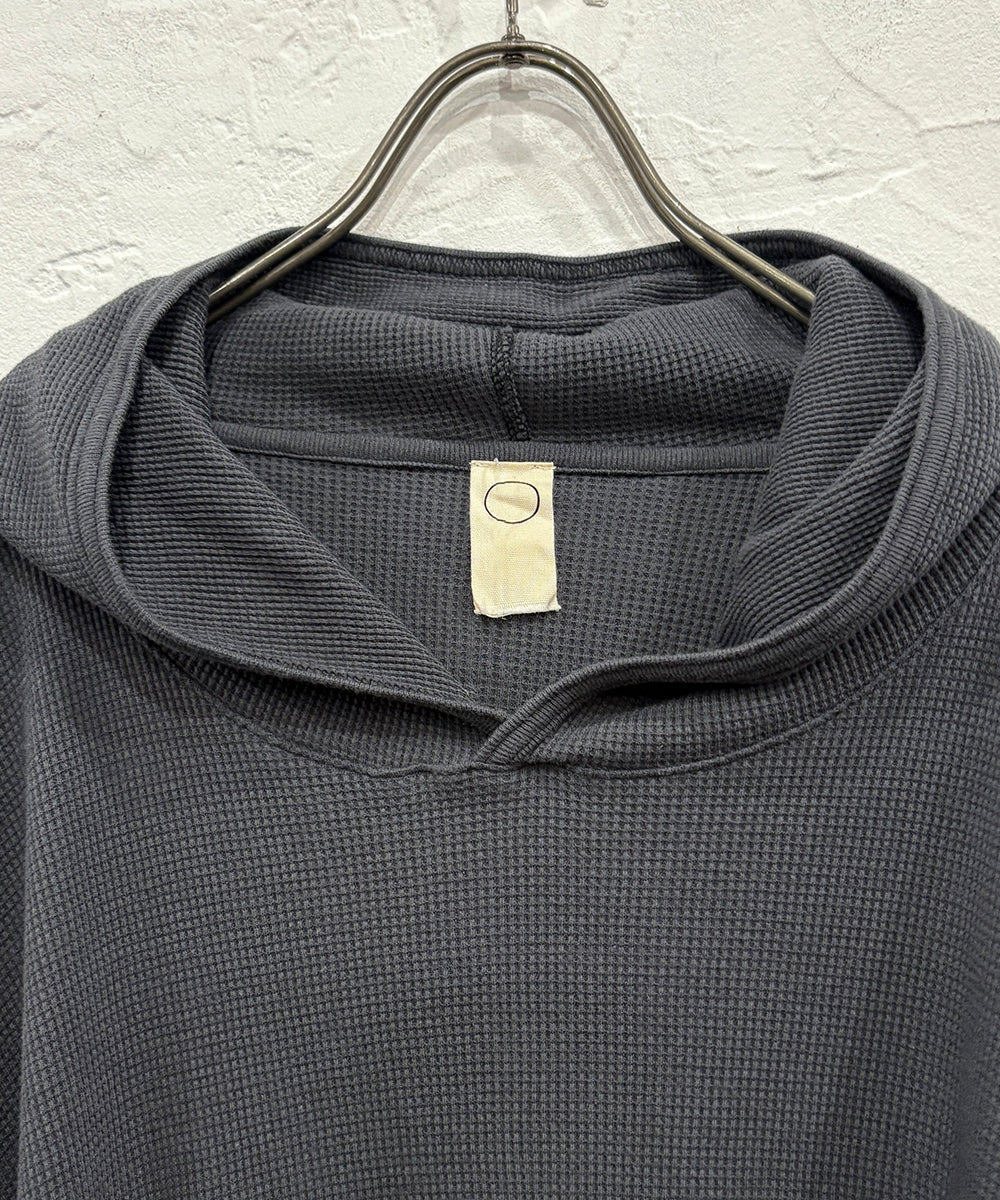 O PROJECT - WIDE FIT HOODED WAFFLE / ANTHRACITE  ONLINE STORE PAGE | オー プロジェクト - ワイドフィット フーデッド ワッフル / アンスラサイト オンライン ストア ページ 商品画像