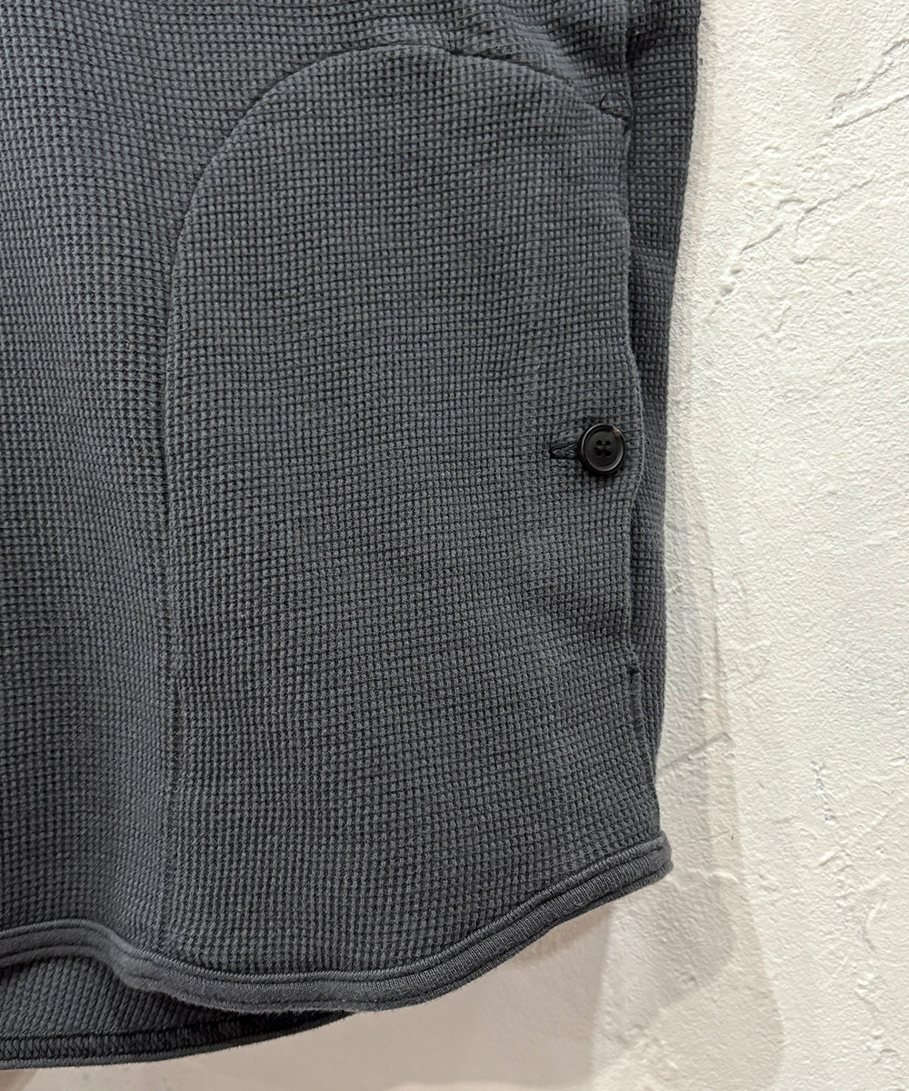 O PROJECT - WIDE FIT HOODED WAFFLE / ANTHRACITE  ONLINE STORE PAGE | オー プロジェクト - ワイドフィット フーデッド ワッフル / アンスラサイト オンライン ストア ページ 商品画像