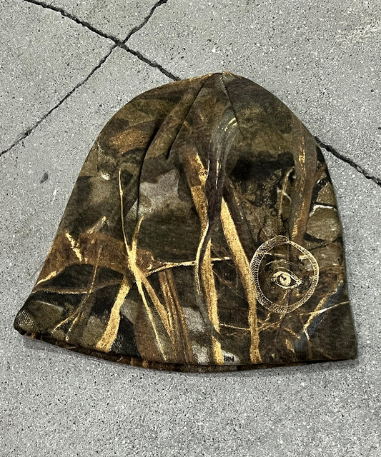 8" licensed camo beanie - BEIGE CAMO EYE4