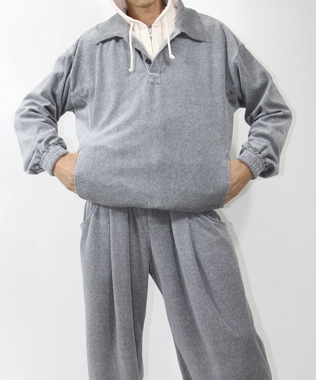 ANDER - VELOUR POLO / HEATHER