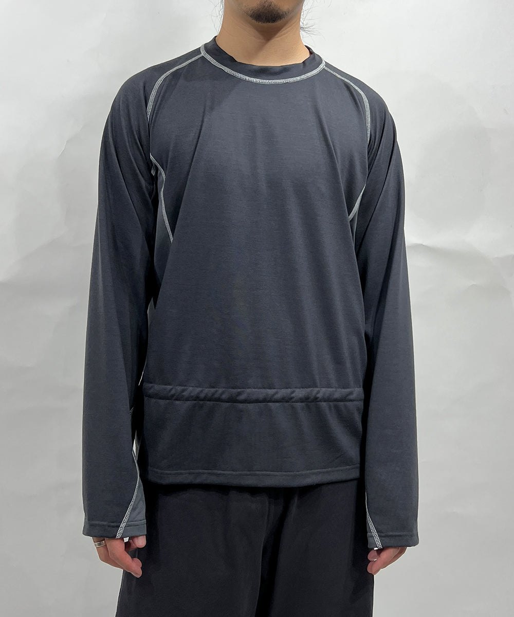 ANDER ATHLETIC - LONG SLEEVE WOOL TEE SMOKE