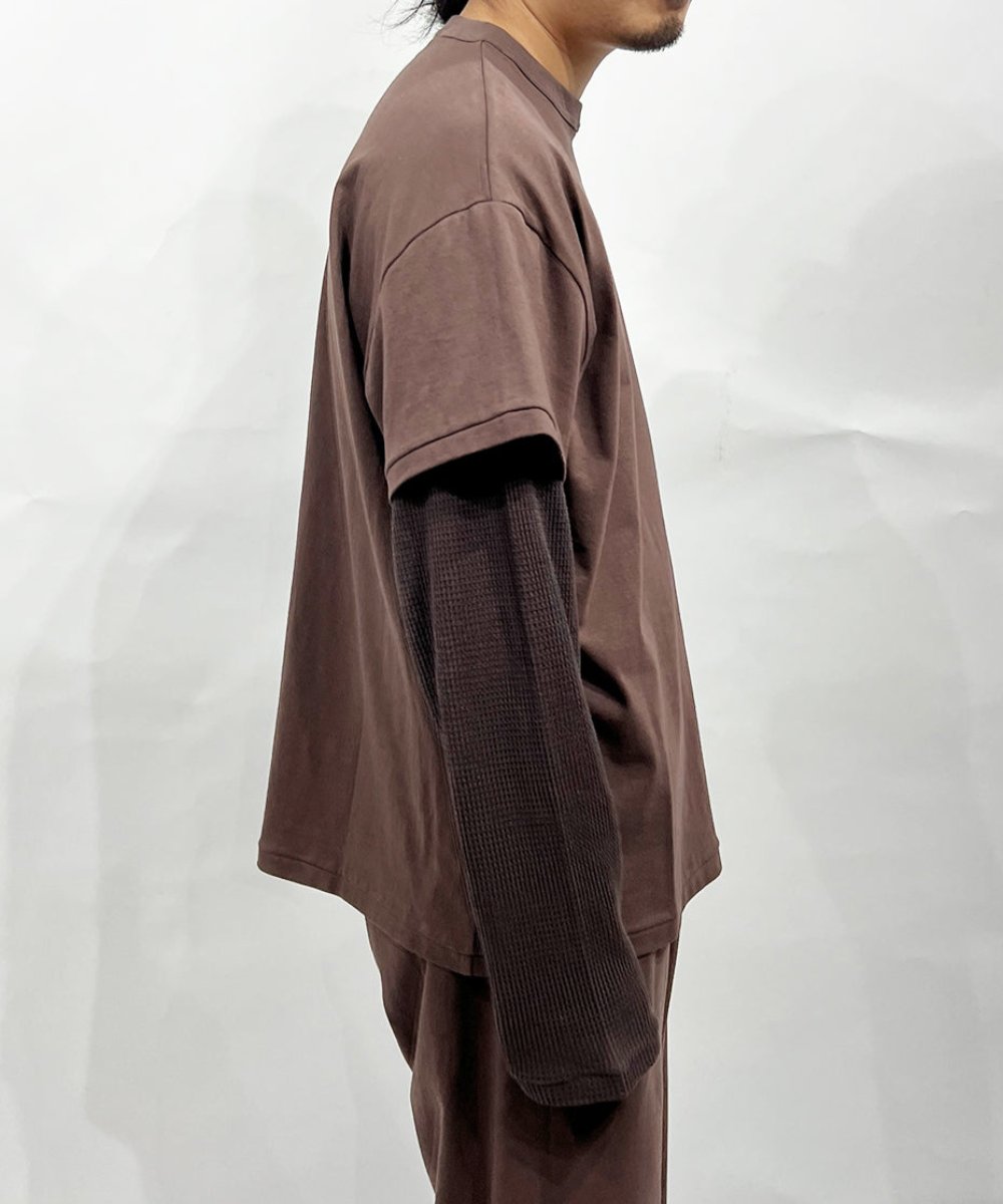 ANDER LAYERED LS TEE - SMOKE BROWN