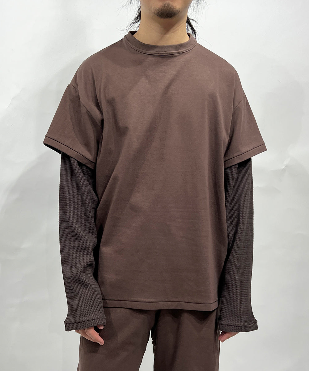 ANDER LAYERED LS TEE - SMOKE BROWN