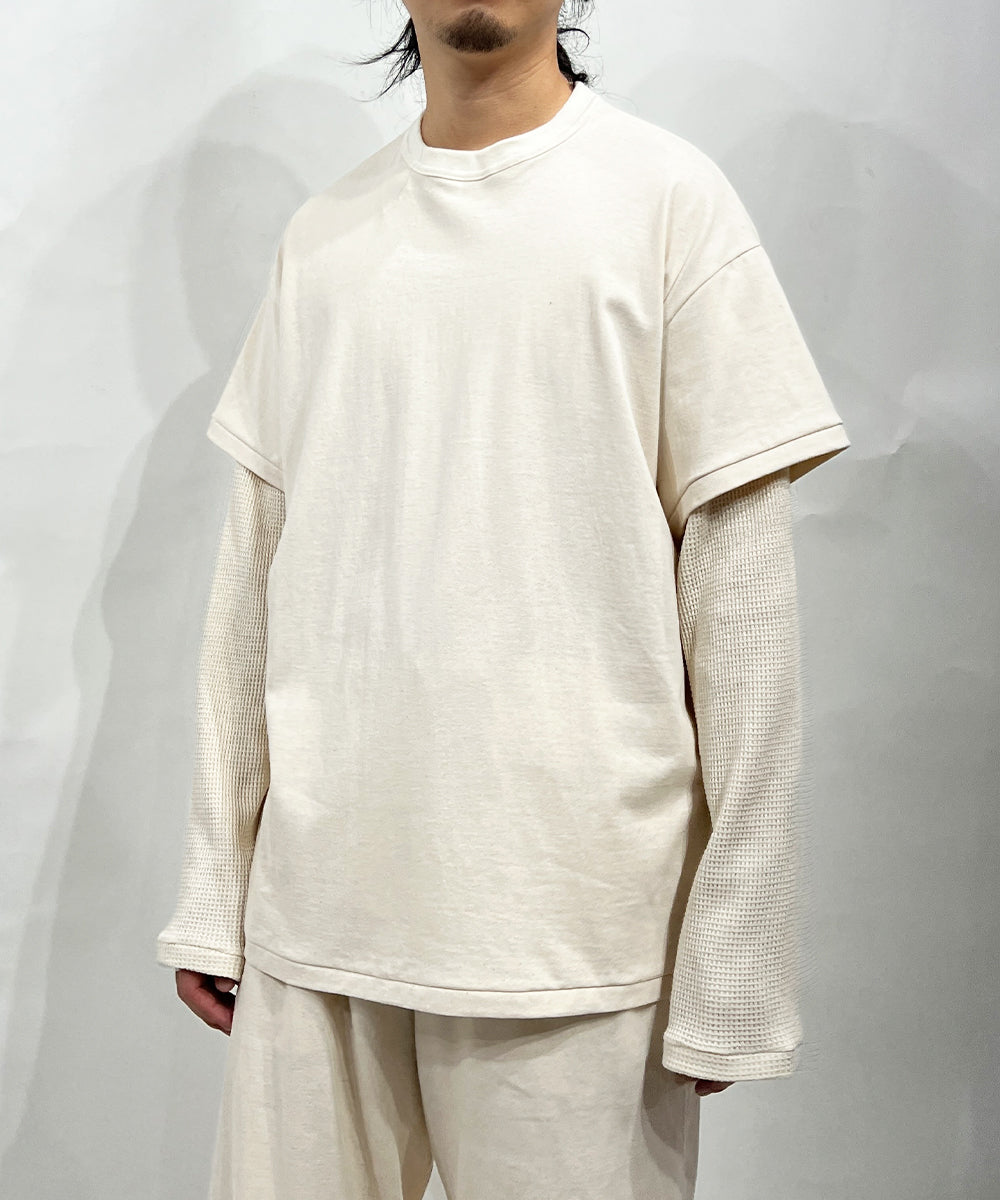 ANDER LAYERED LS TEE - ECRU