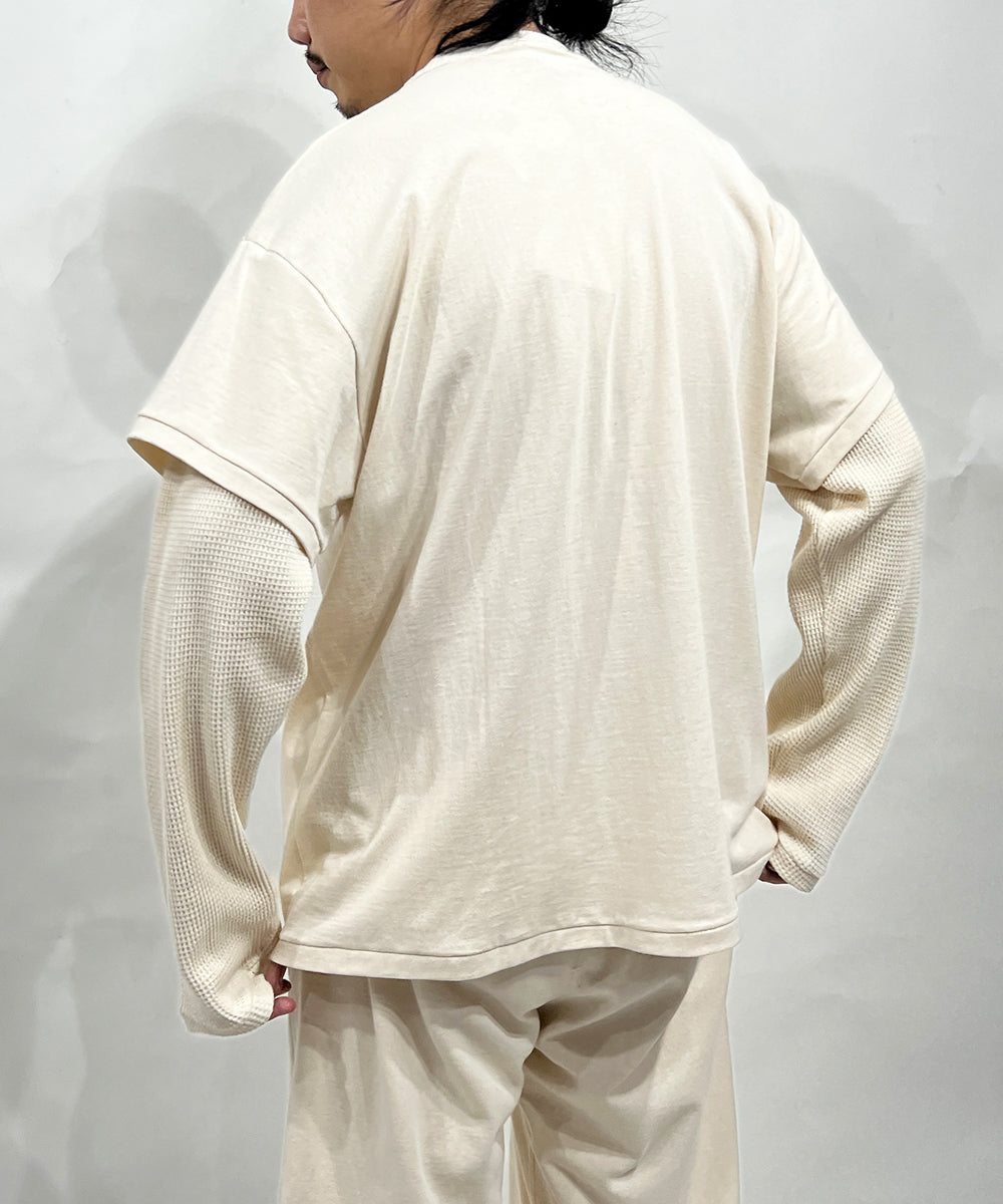 ANDER LAYERED LS TEE - ECRU