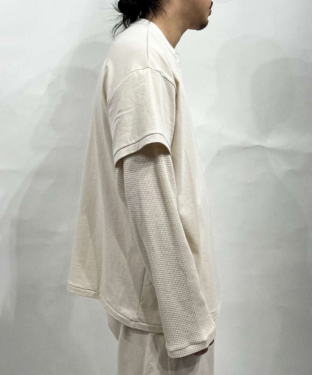 ANDER LAYERED LS TEE - ECRU