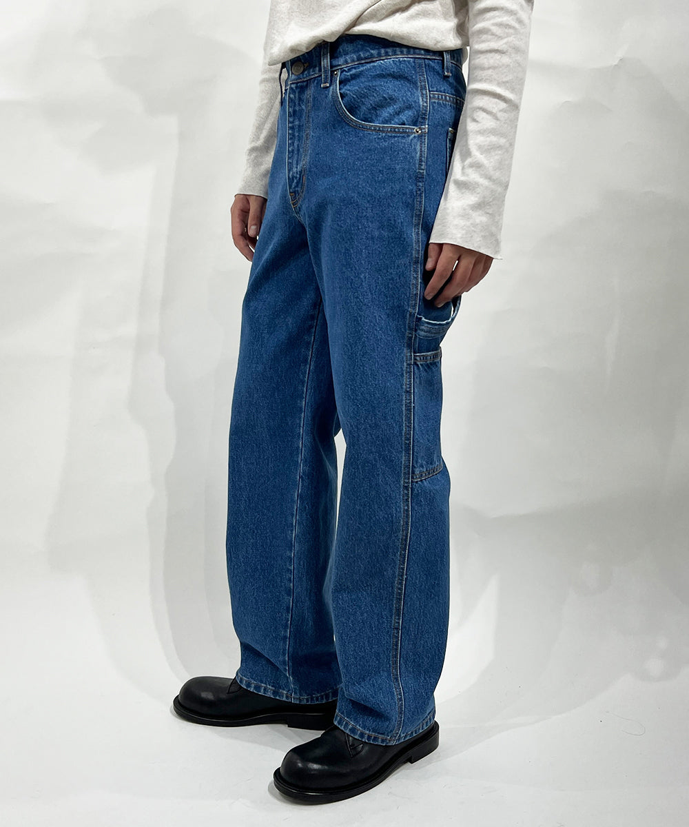 NEO BLUE - Baggy Carpenter Jeans_MEDIUM INDIGO