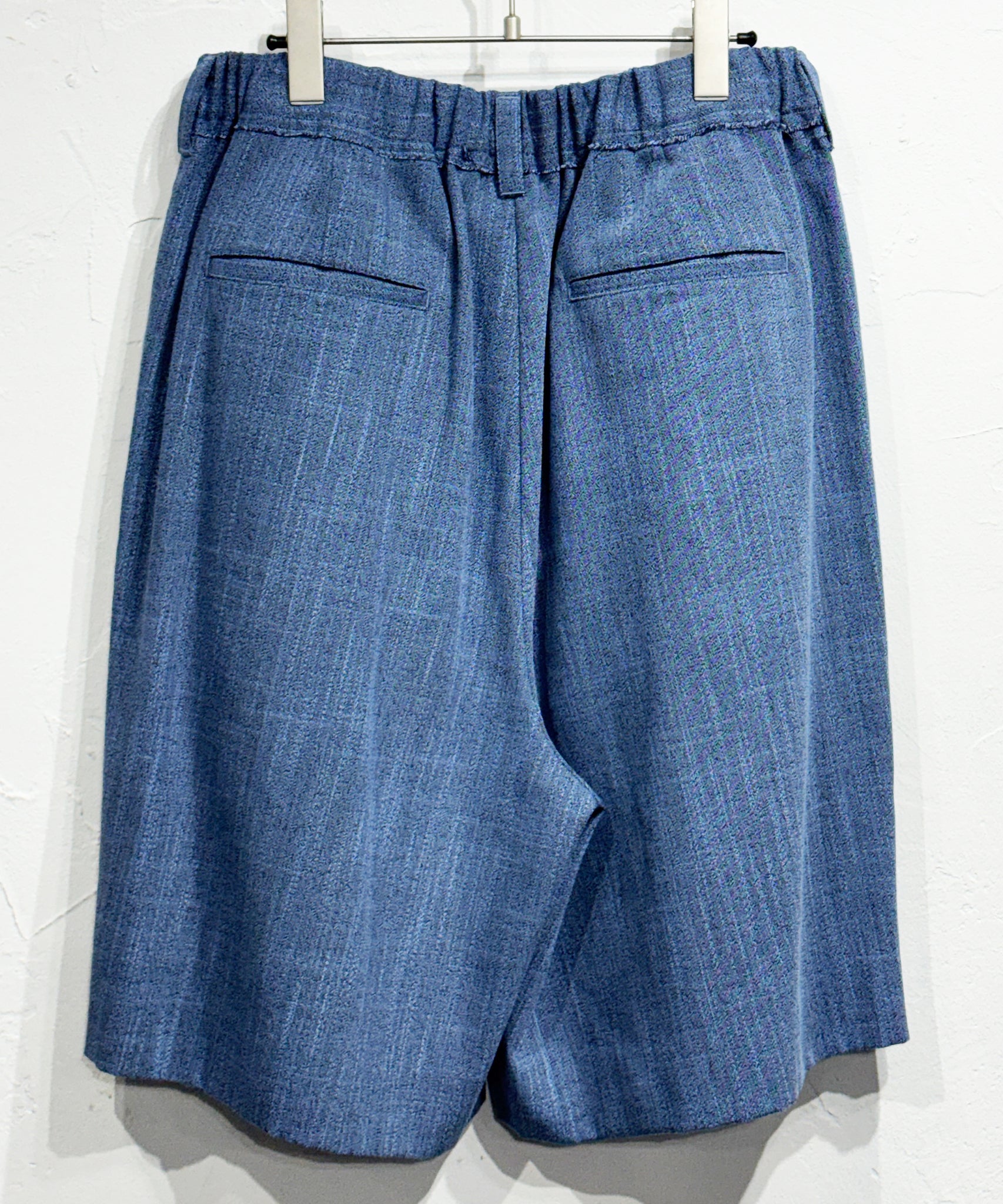 CURRENTAGE - MELANGE PLEAT SHORTS / BLUE