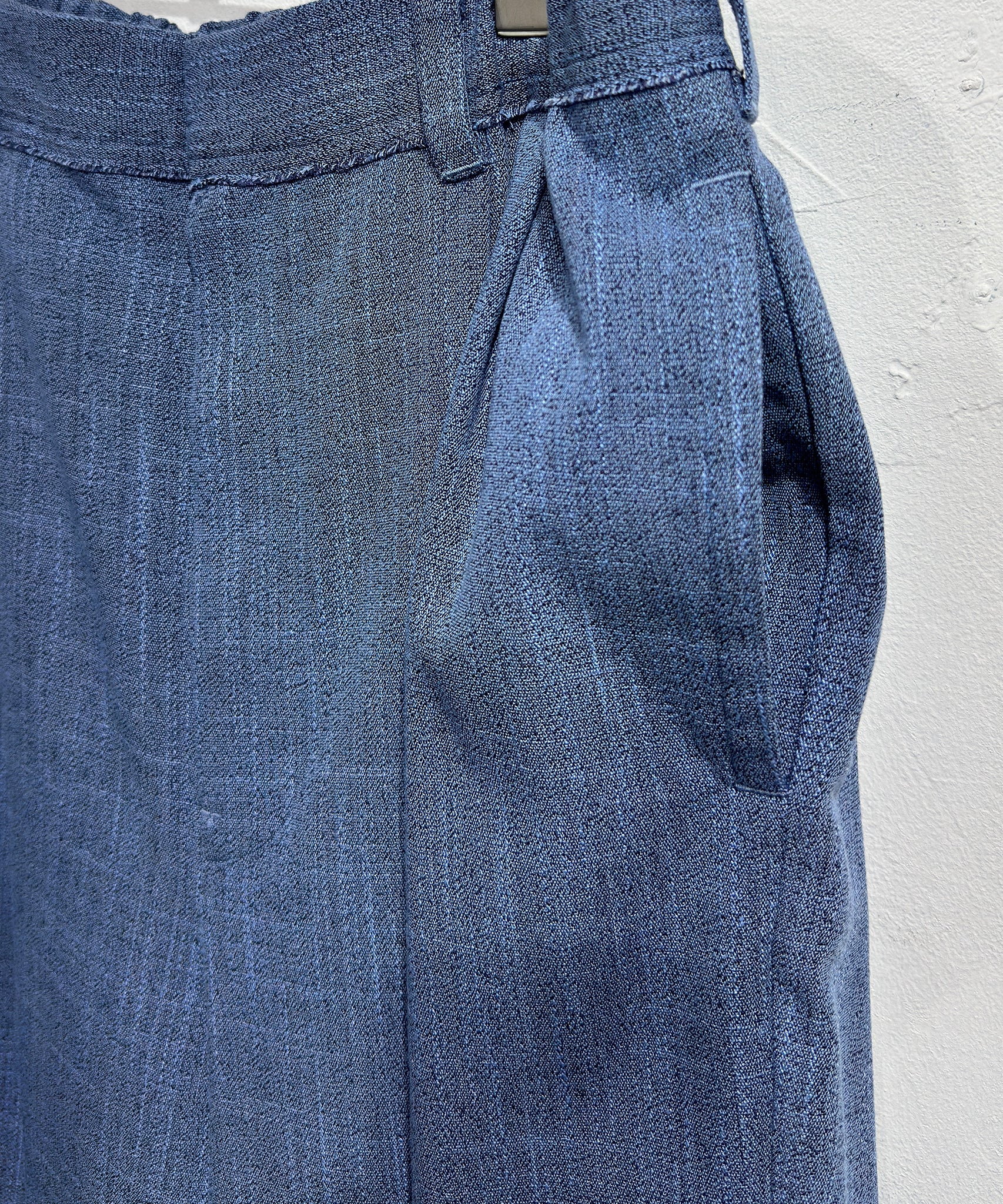 CURRENTAGE - MELANGE PLEAT SHORTS / BLUE