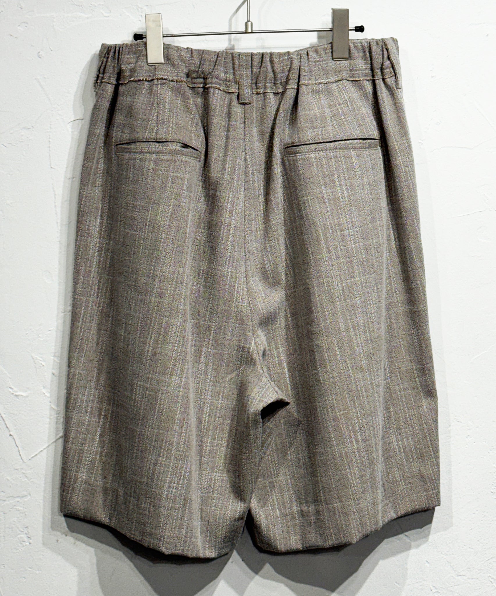 CURRENTAGE - MELANGE PLEAT SHORTS / BEIGE