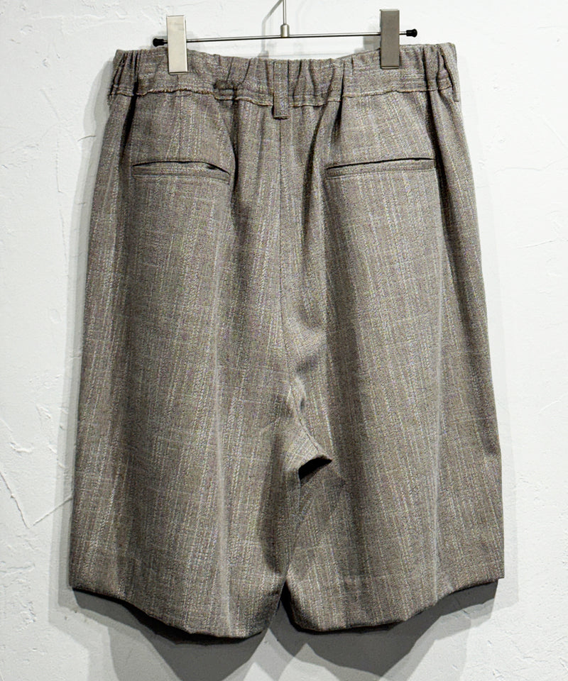 CURRENTAGE - MELANGE PLEAT SHORTS / BEIGE