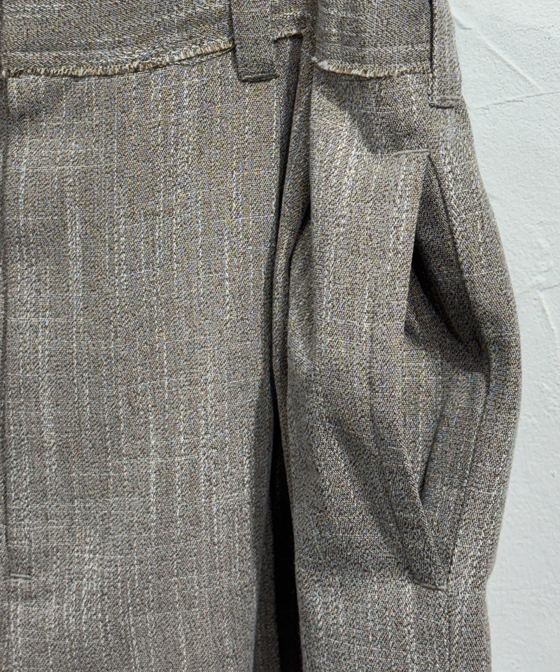 CURRENTAGE - MELANGE PLEAT SHORTS / BEIGE