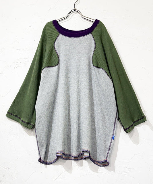 【20%OFF】FORTUNE W.W.D - DELTA WAFFLE RAGLAN L/S TEE OLIVE - DB&BAR