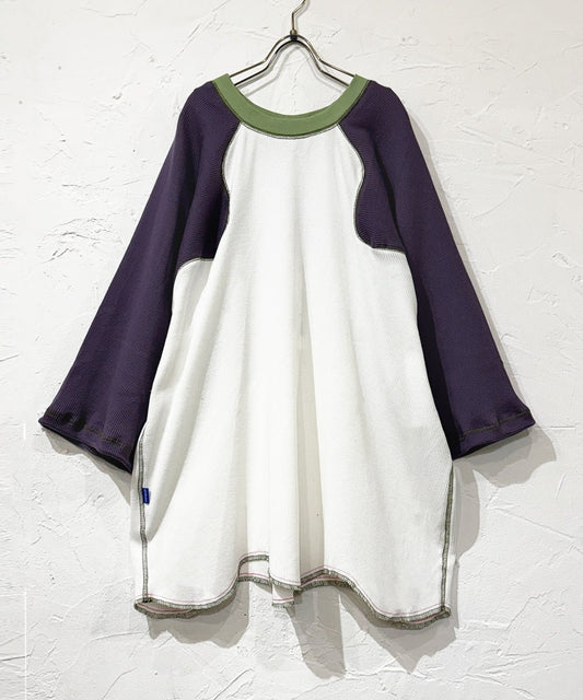 【20%OFF】FORTUNE W.W.D - DELTA WAFFLE RAGLAN L/S TEE PURPLE - DB&BAR