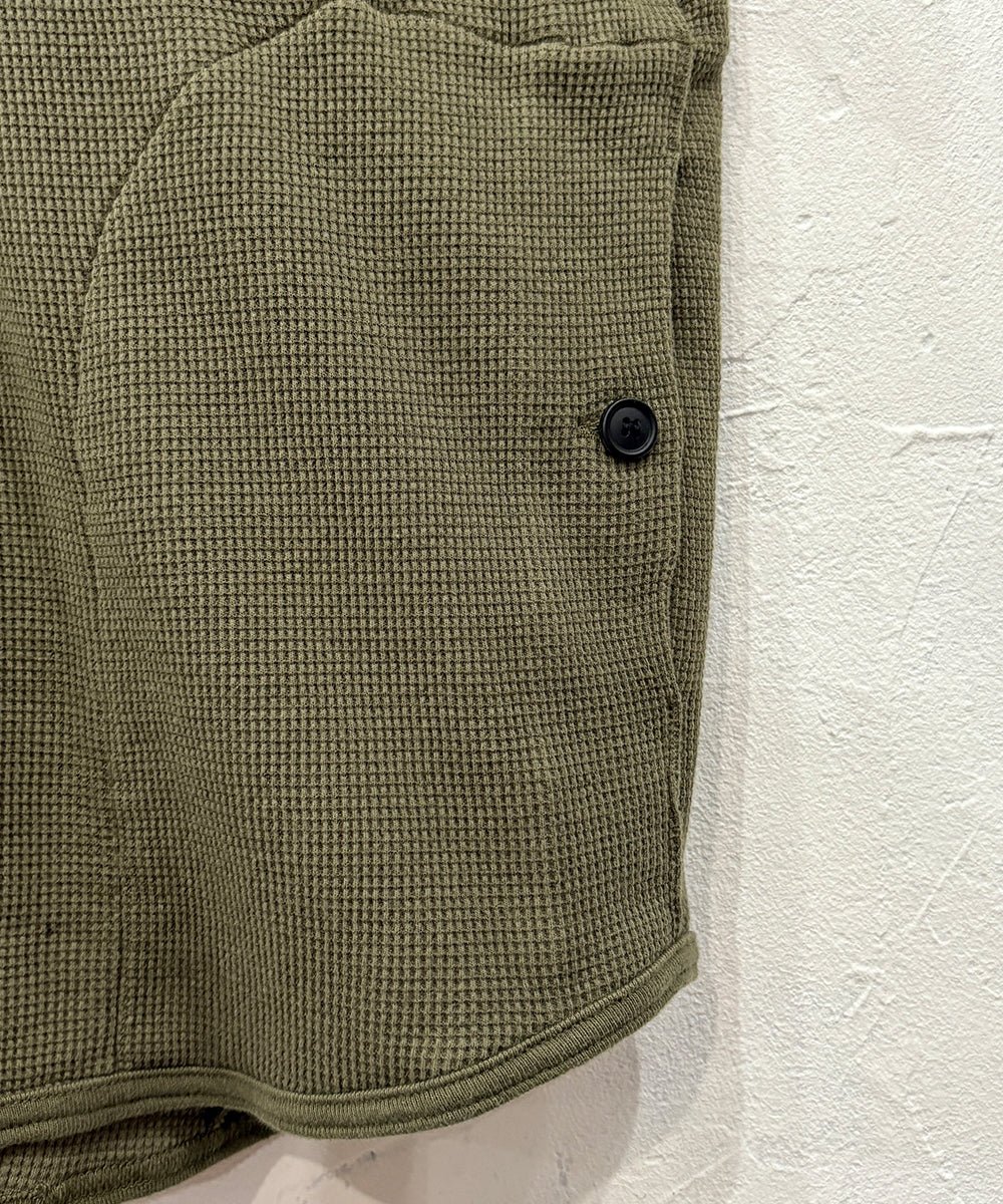 【30%OFF】O PROJECT - WIDE FIT HOODED WAFFLE / ARMY GREEN - DB&BAR