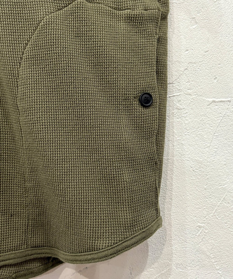【30%OFF】O PROJECT - WIDE FIT HOODED WAFFLE / ARMY GREEN - DB&BAR