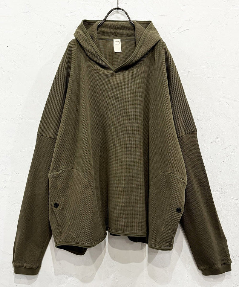 【30%OFF】O PROJECT - WIDE FIT HOODED WAFFLE / ARMY GREEN - DB&BAR
