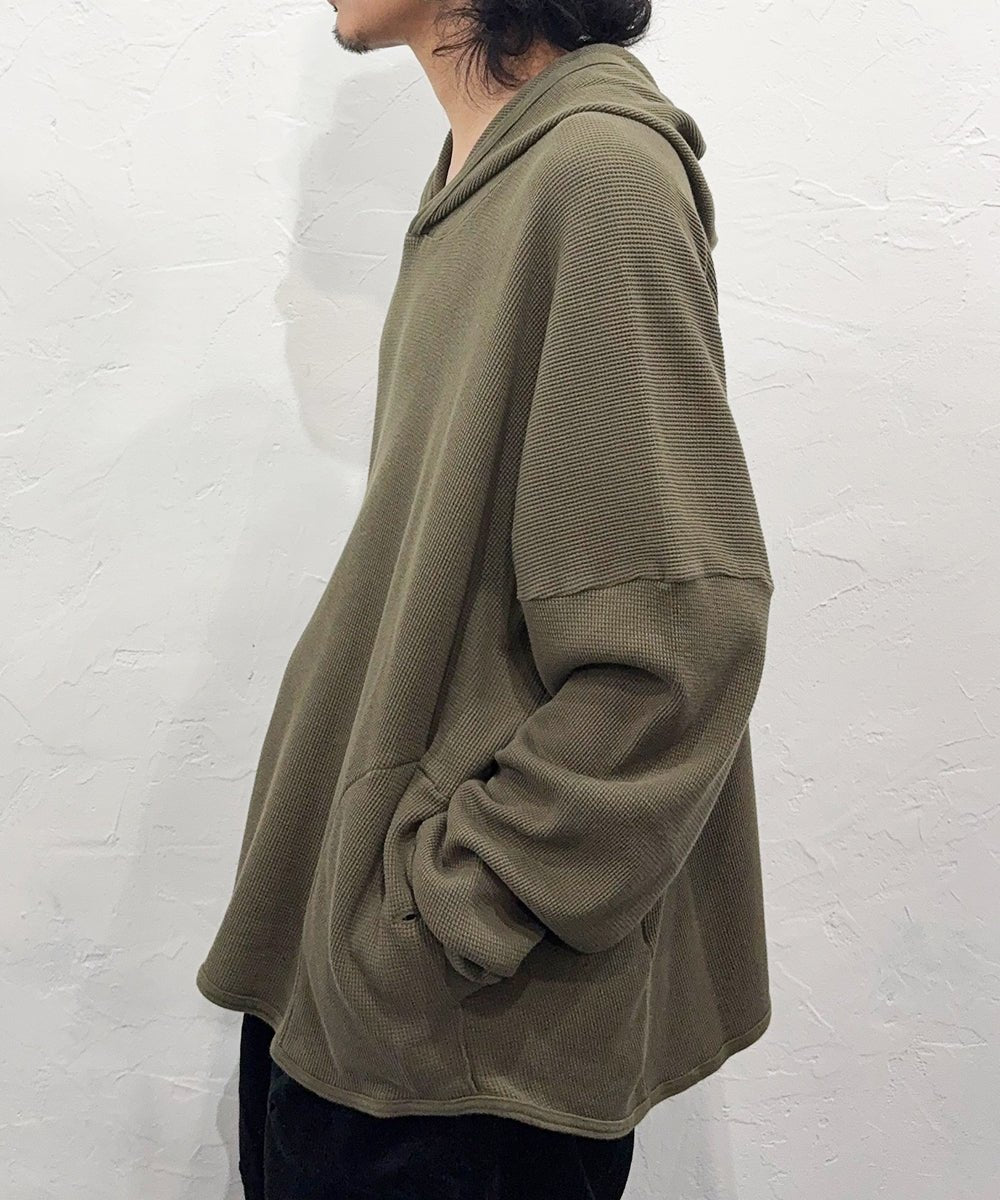 【30%OFF】O PROJECT - WIDE FIT HOODED WAFFLE / ARMY GREEN - DB&BAR