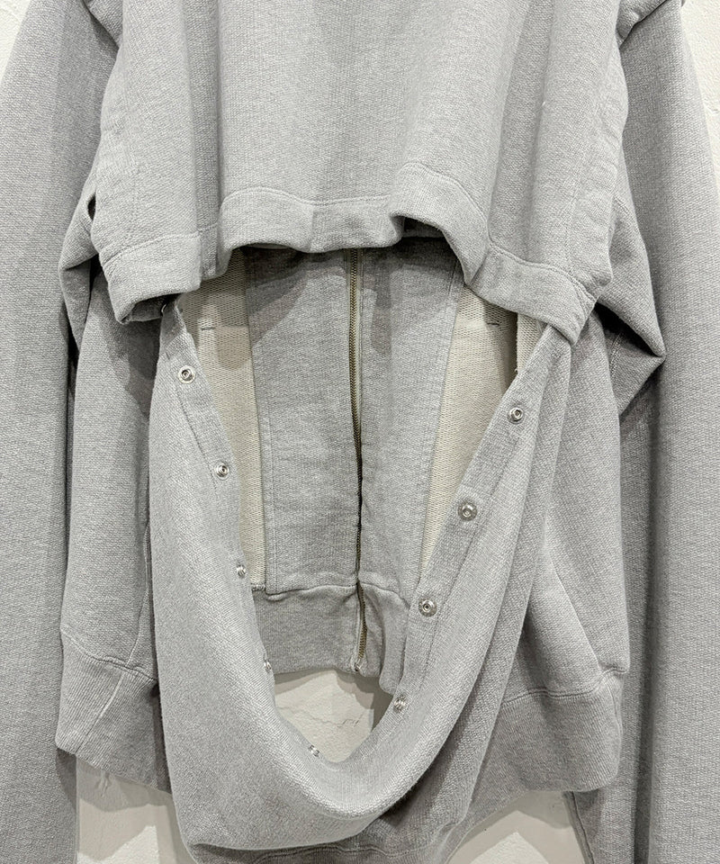 【40%OFF】CURRENTAGE - DETACHABLE HOODED SWEATSHIRT GREY 商品画像 - DB&BAR