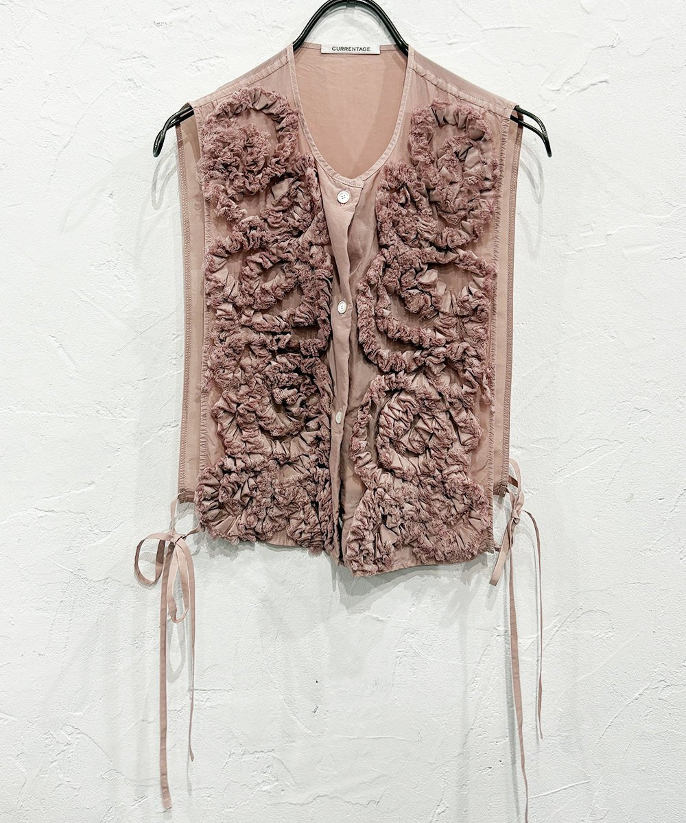 【40%OFF】CURRENTAGE - RUFFLE VEST PINK 商品画像 - DB&BAR