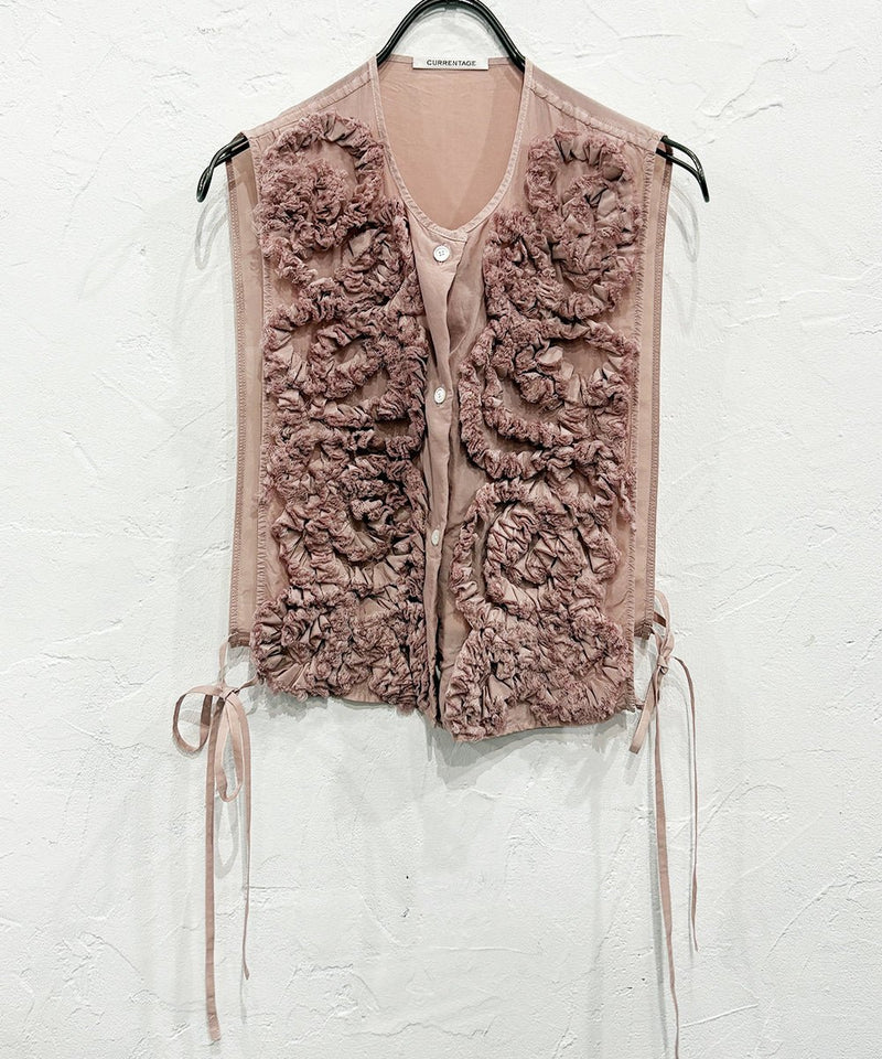 【40%OFF】CURRENTAGE - RUFFLE VEST PINK 商品画像 - DB&BAR