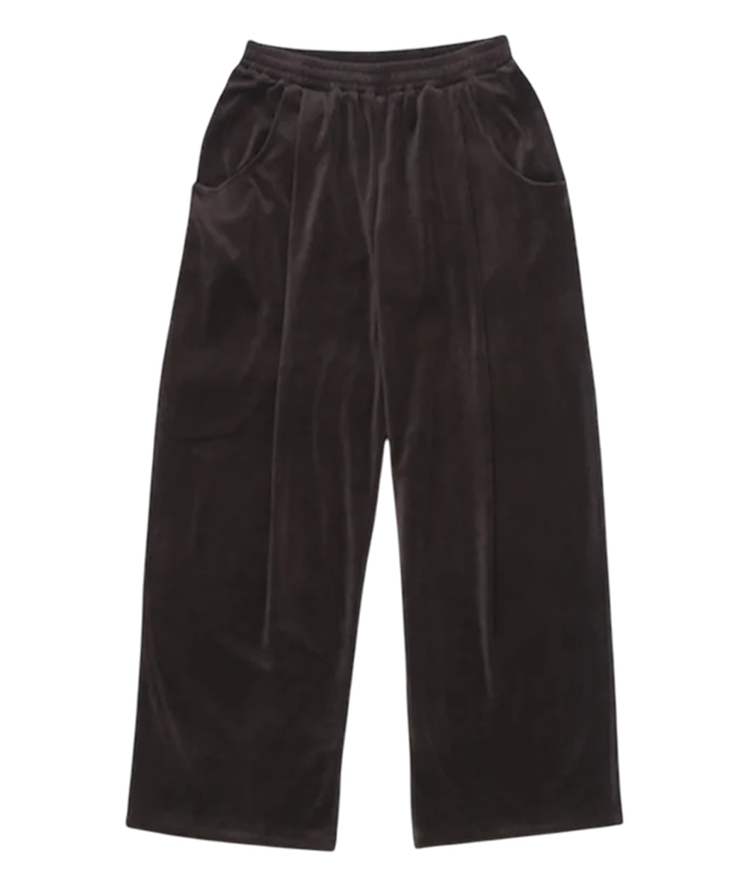 ANDER - VELOUR TUCK PANTS / SHINE BROWN