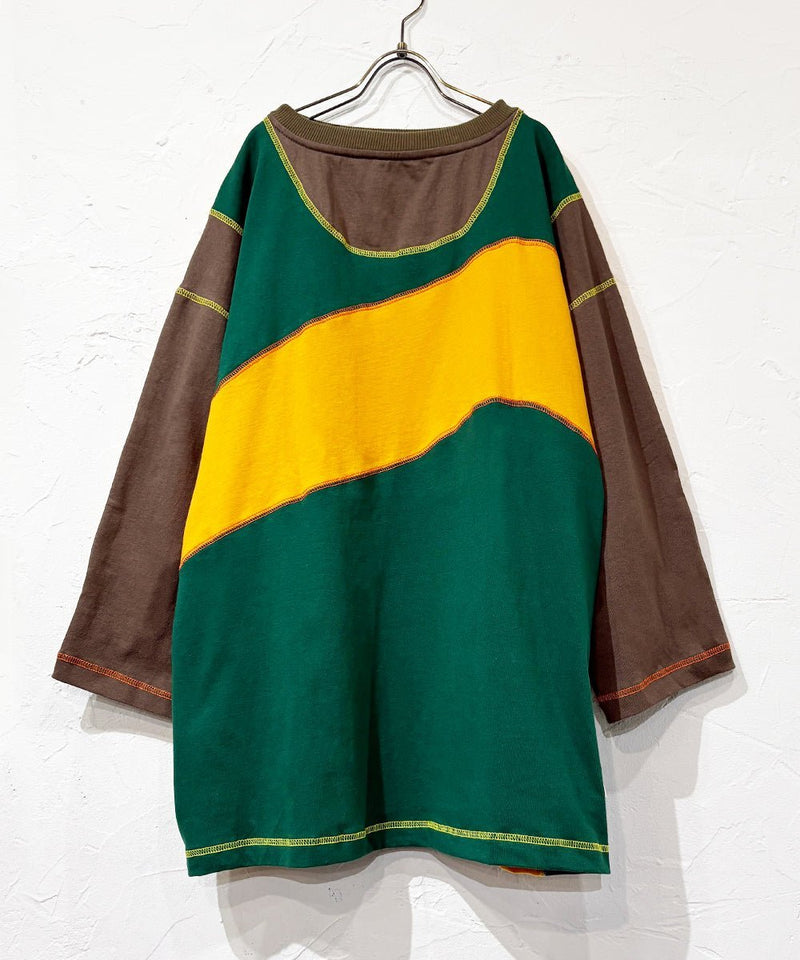 【50%OFF】FORTUNE W.W.D - DELTA NFNB JERSEY S/S TEE BROWN/GREEN/YELLOW - DB&BAR