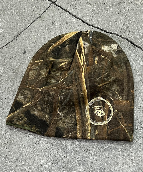 8" licensed camo beanie - BEIGE CAMO EYE3 - DB&BAR