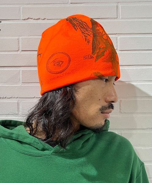 8" licensed camo beanie - ORANGE EYE4 - DB&BAR