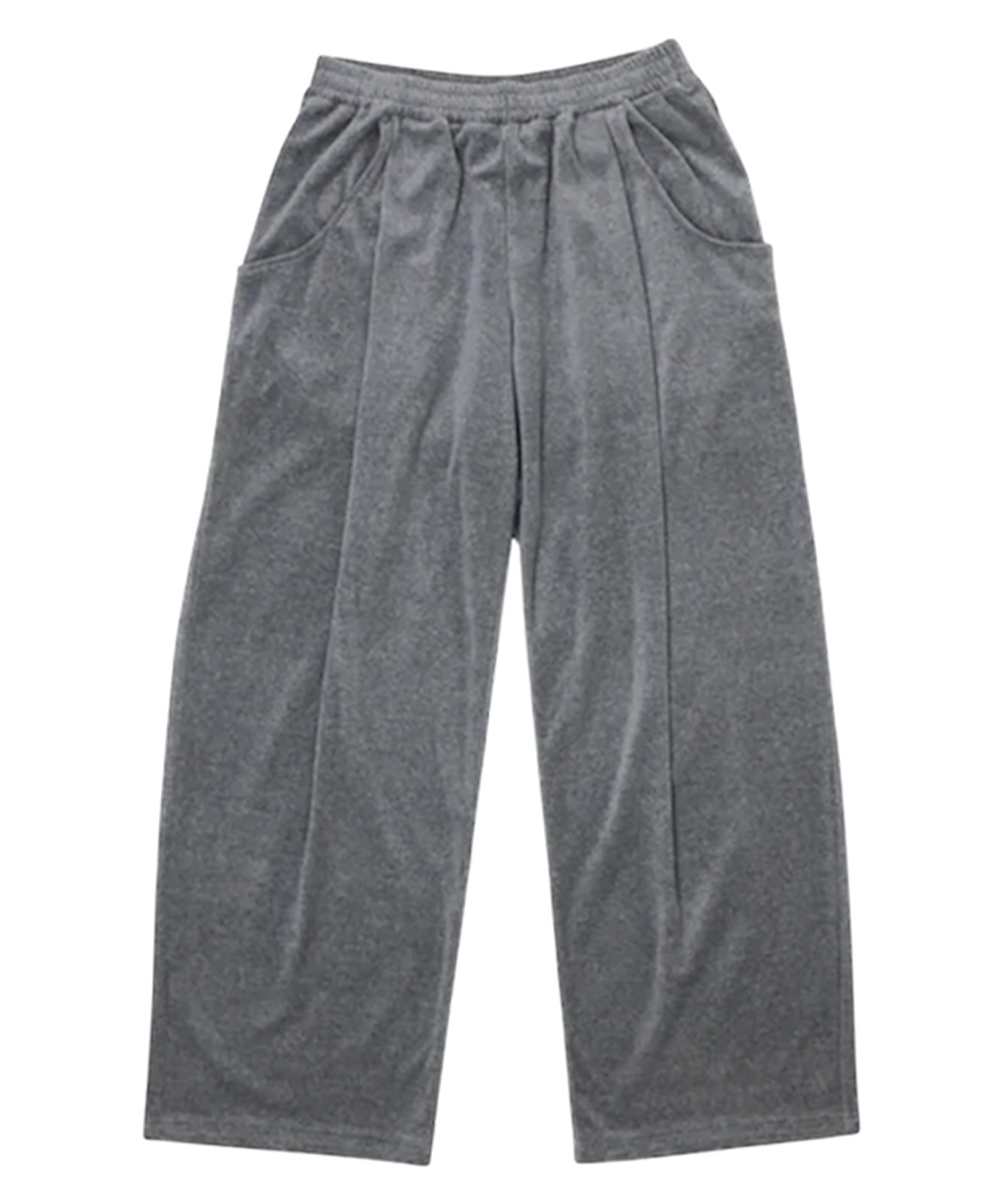 ANDER - VELOUR TUCK PANTS / HEATHER