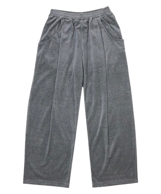 ANDER - VELOUR TUCK PANTS / HEATHER