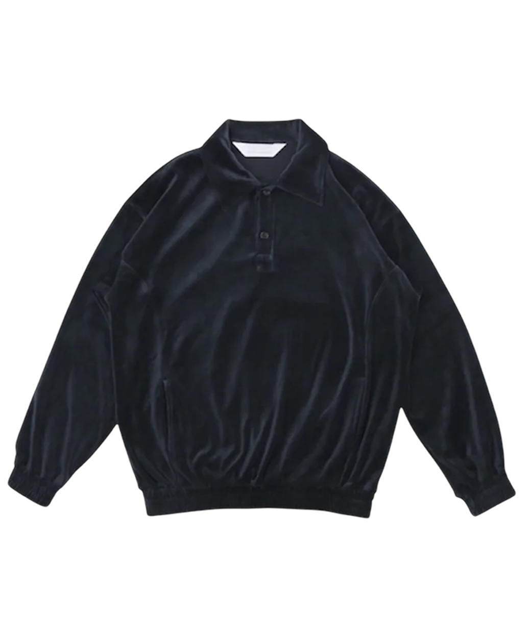 ANDER - VELOUR POLO / STEEL NAVY