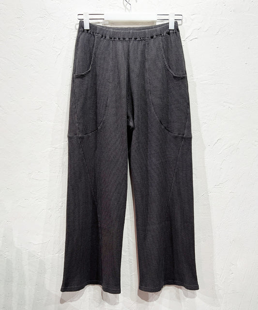 ANDER WAFFLE CURVY PANTS - CHARCOAL