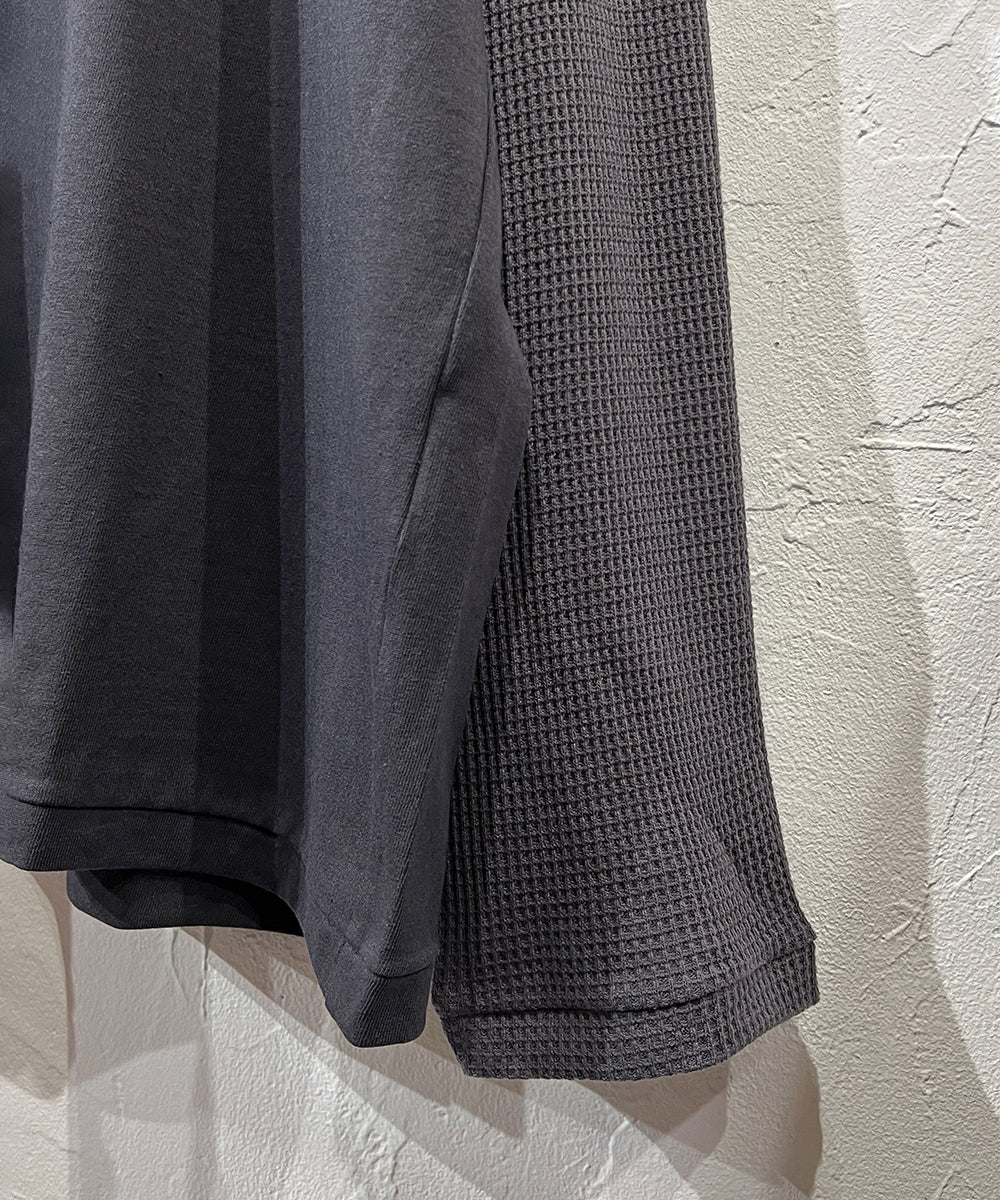 ANDER LAYERED LS TEE - CHARCOAL