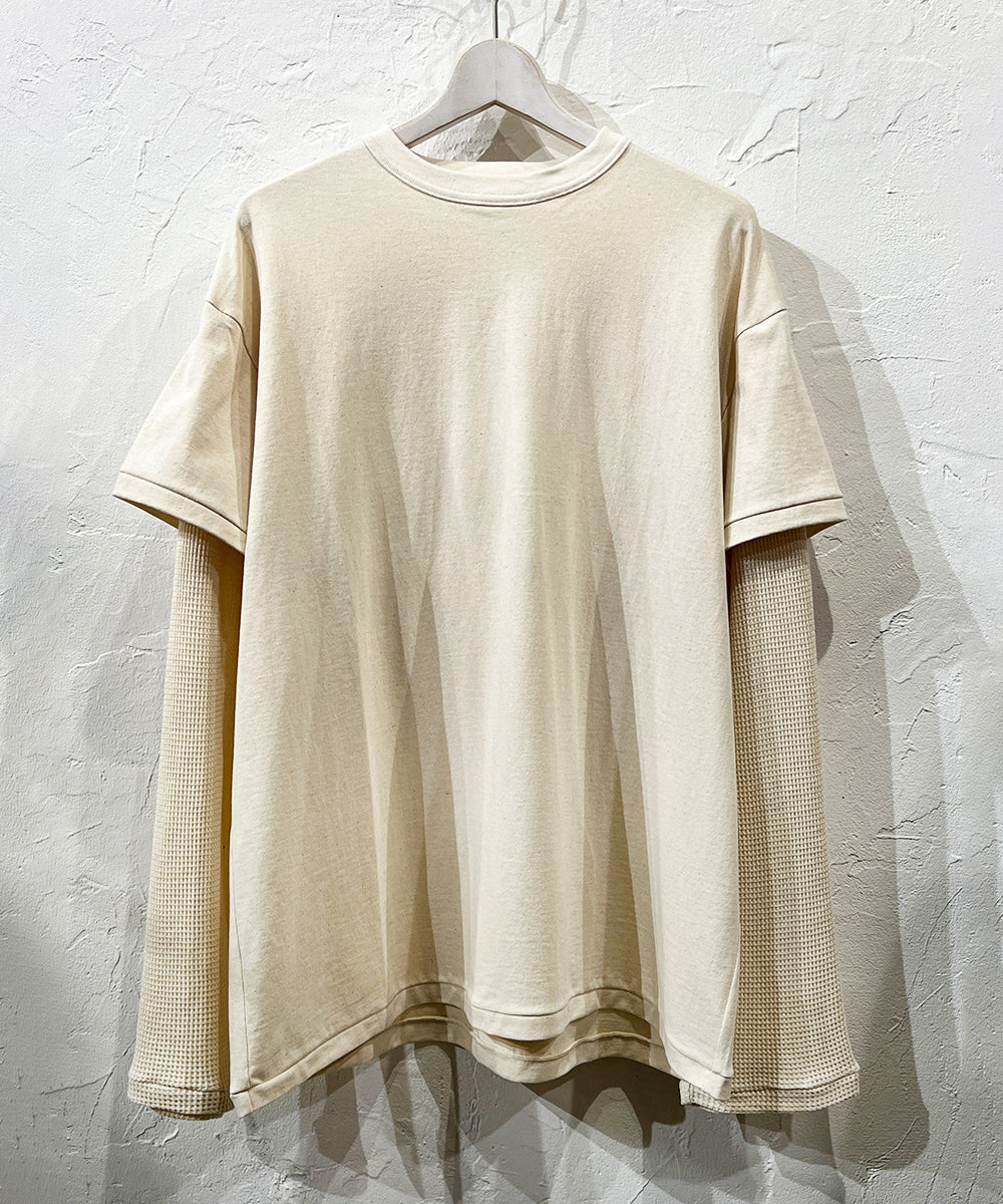 ANDER LAYERED LS TEE - ECRU