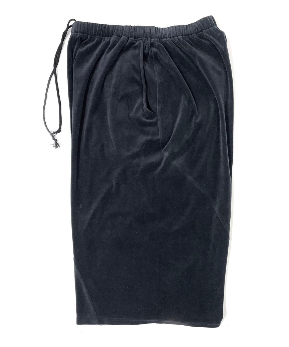 ANDER VELOUR BACK CURVY CROPPED PANTS - STEEL NAVY