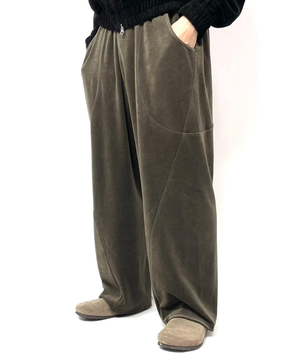 ANDER VELOUR CURVY PANTS - DK BROWN