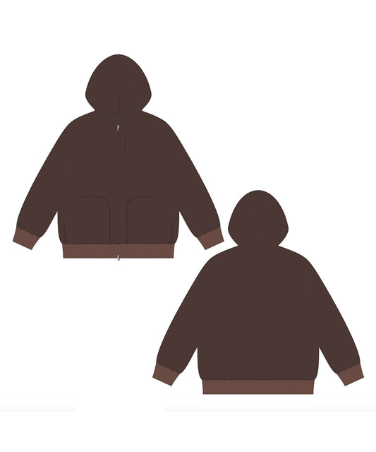 【予約商品 2024年10月末入荷予定】ANDER WAFFLE ZIP HOODIE - SMOKE BROWN