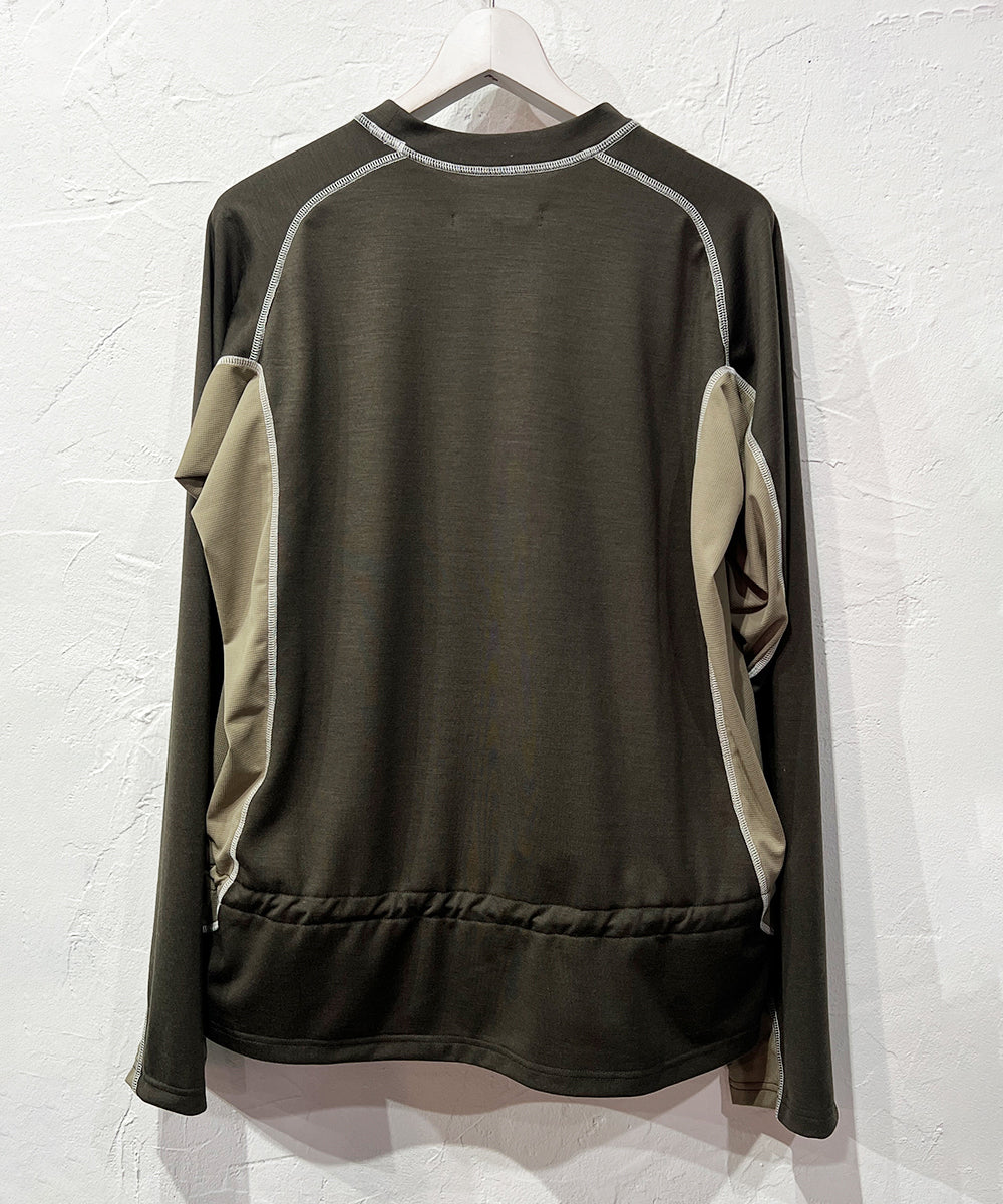 ANDER ATHLETIC - LONG SLEEVE WOOL TEE KHAKI