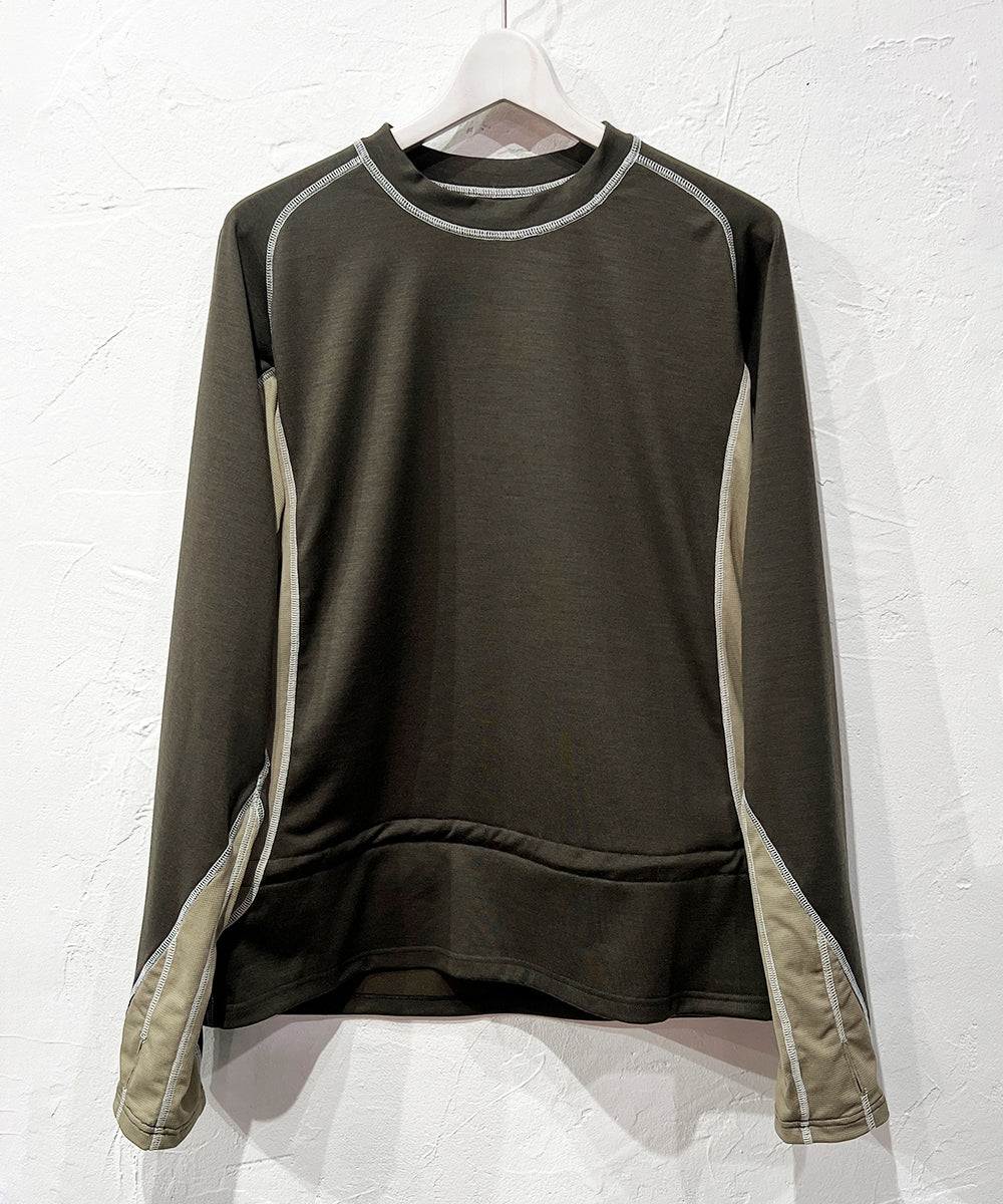 ANDER ATHLETIC - LONG SLEEVE WOOL TEE KHAKI