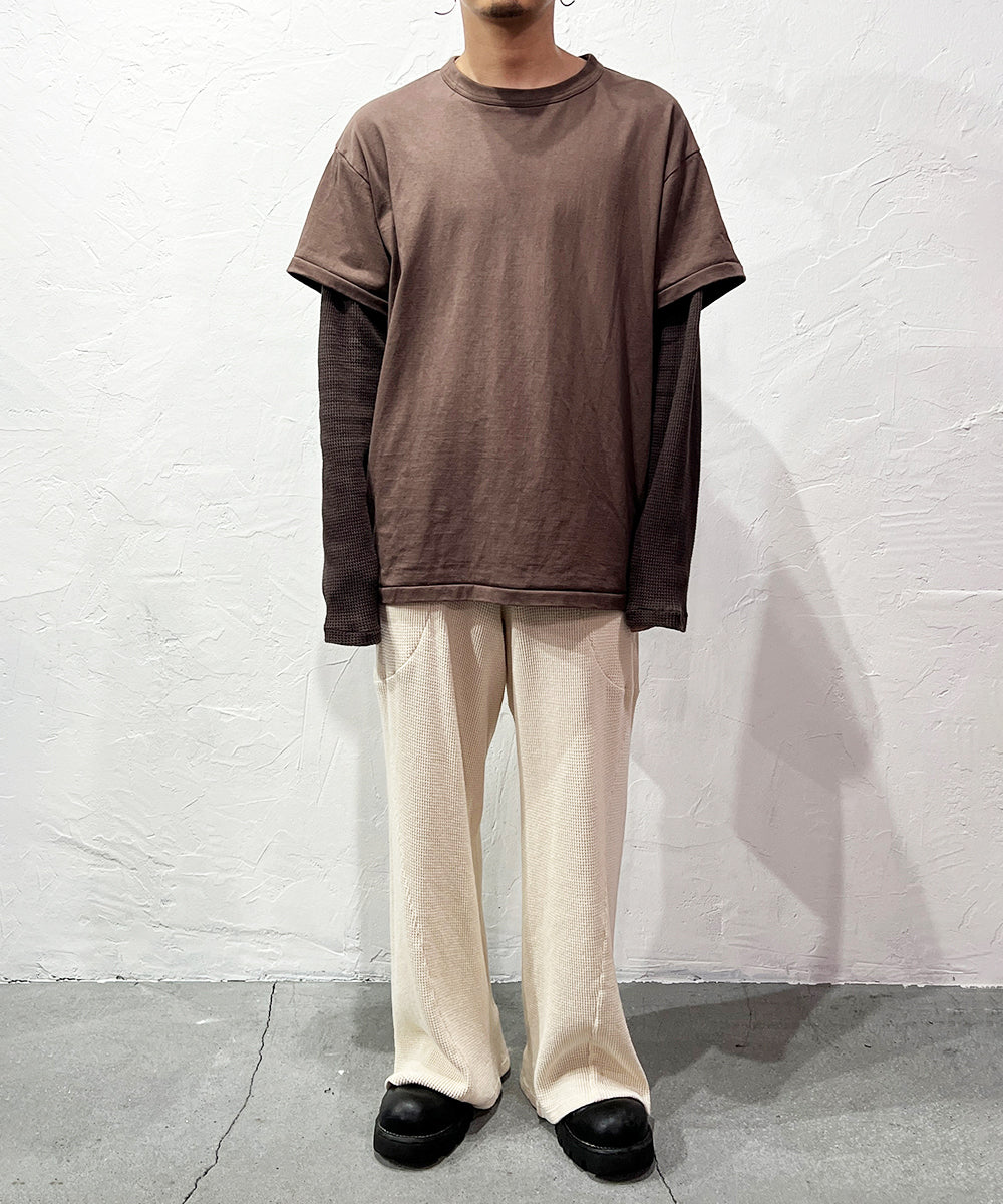 ANDER LAYERED LS TEE - SMOKE BROWN